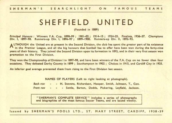 Sheffield united 1938