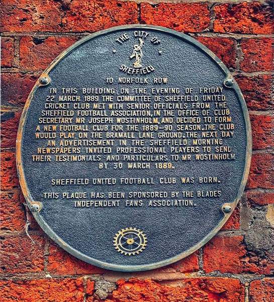 Sheffield united formation plaque