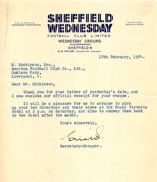 Sheffield wednesday letter