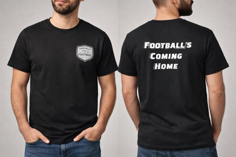 Black T Shirt "Football's Coming Home"